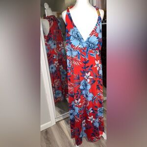 Rouge Helium Red and Blue Floral Dress